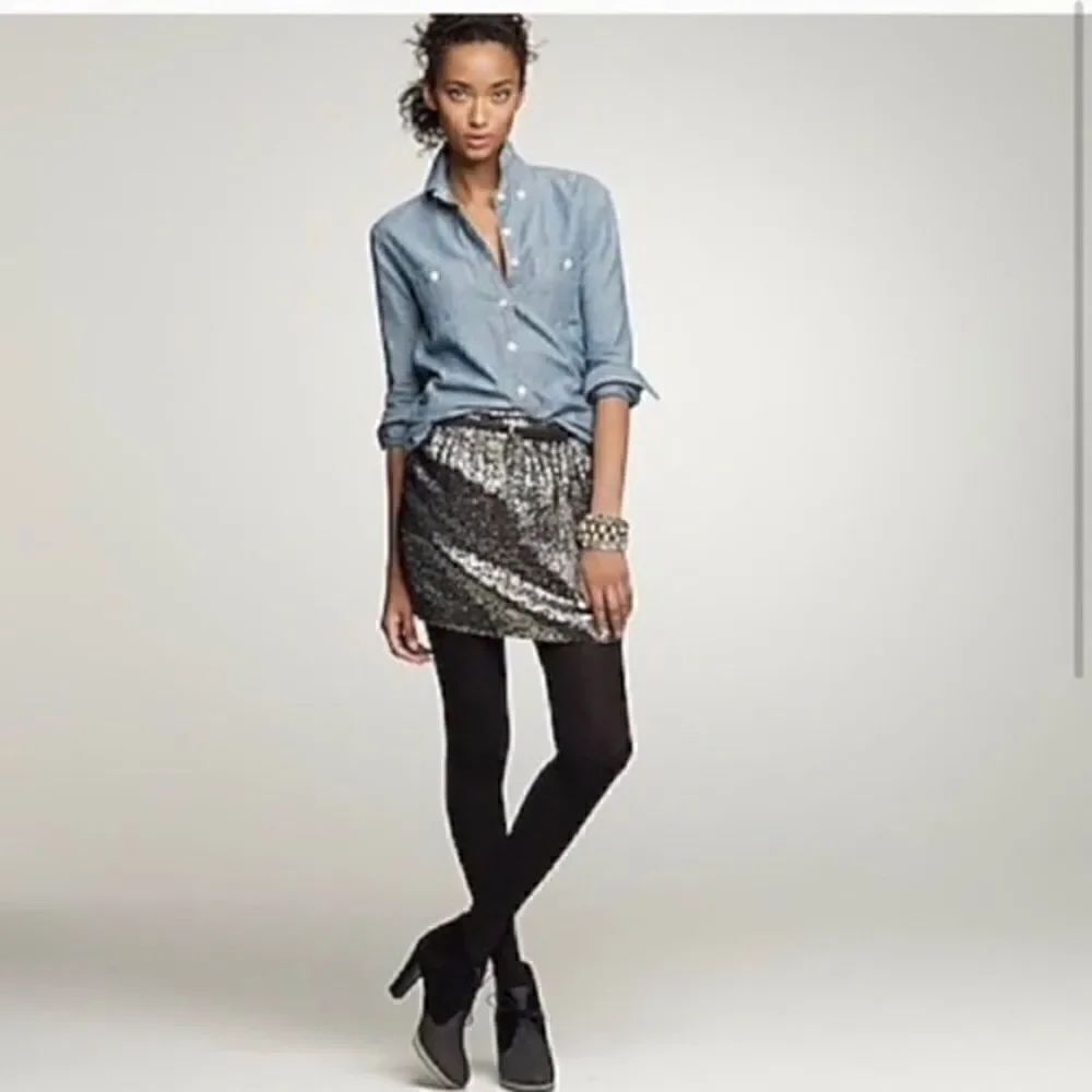 J Crew Collection Marigold Metallic Silk Skirt NWT